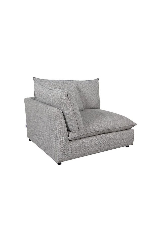 DANUBE HOME Napoleon 1 Seater With Left Arm Fabric Modular Sofa Accent Chair Modern Design One Seat Sofas Comfortable Living Room Seating Furniture For Home L 120 x W 108 x H 91 cm Grey - Image 2