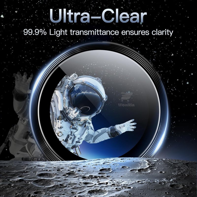 WonReza ® Pack 3 - Camera lens Protector Ring for iPhone 17 Pro Max 5G Camera Tempered Glass Aluminum Alloy Rings, Ultra-HD Metal Frame- Black - Image 5