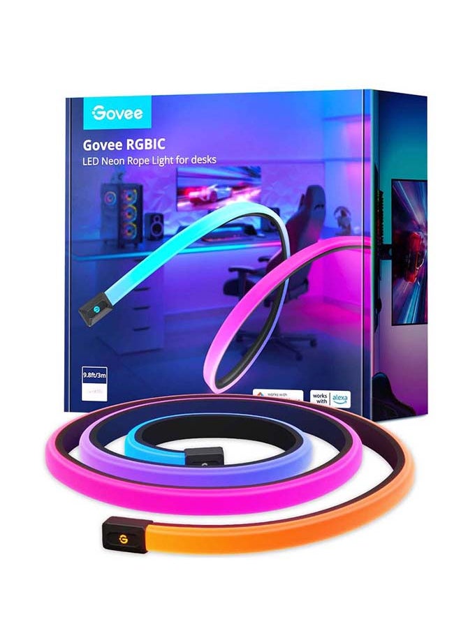 Govee - Govee RGBIC LED Neon Rope Lights for Desks [Energy Class G] 3 M 24 Volt 36 Watt Multicolour - Image 1