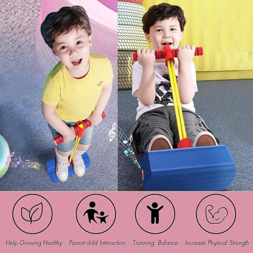 WireScorts Training Foam Pogo Stick | Bungee Jumper Balance Game with Squeaky Sounds | Indoor & Outdoor Play – Durable Foam Base, Squeaky Sounds – Gifts for 3-12 Year Old Boys Girls - Multi Color - Image 4