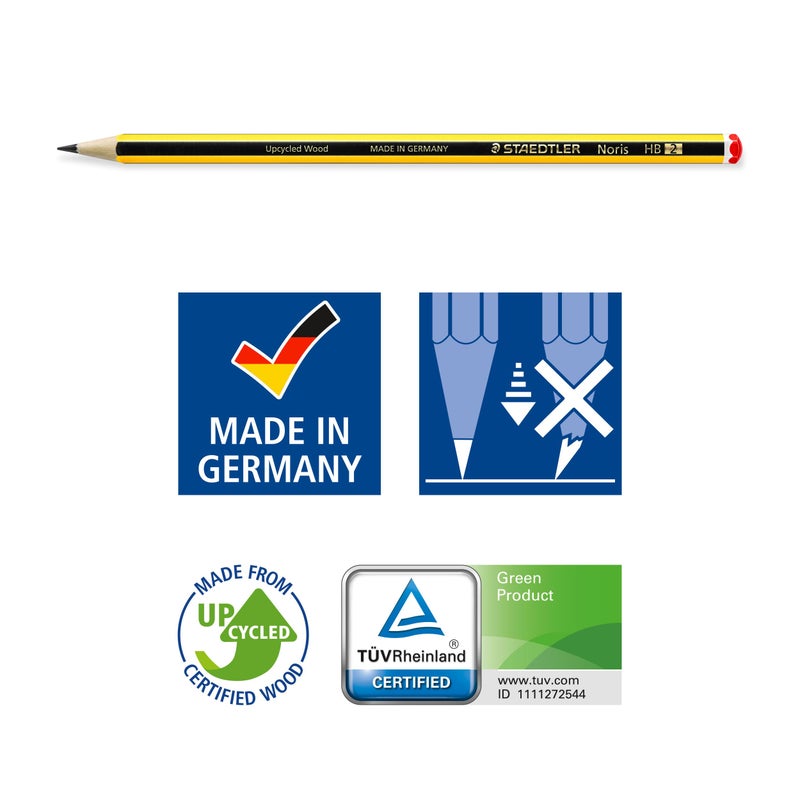 STAEDTLER قلم رصاص STAEDTLER 120-0 Noris - 2B (علبة من 12 قلم)، أسود - Image 4