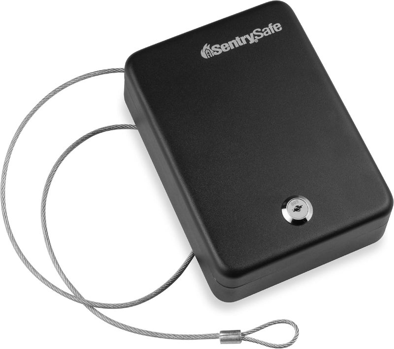 SentrySafe Mini Safe is a Lock Box with Key Lock for Office or Dorm that Secures Money, Passports, or Other Small Valuables, Exterior: 2.6 H x 5.9 W x 8.0 inches, P005K - Image 1