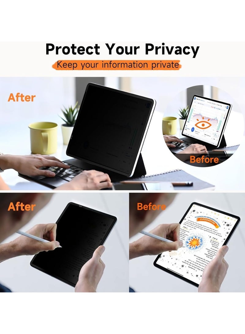 【1 Pack】 Privacy Screen Protector for IPad Mini 7 2024 (A17 Pro), Anti Glare Blue Light 4 Way Anti Spy Screen Filter, Ultra HD, Anti-Scratch, Bubble-Free, Easy Install Glass - Image 2