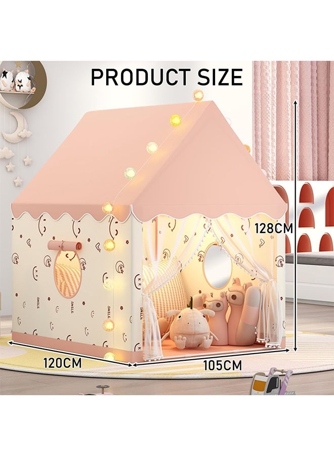 DUNISO خيمة منزل للأطفال في الداخل والخارج، بيت لعب للأطفال مع ستائر، قلعة أميرة للأطفال، ألعاب غرفة داخلية للأطفال من الأولاد والبنات أعمار 3-10 (105x120x128 سم) - Image 2
