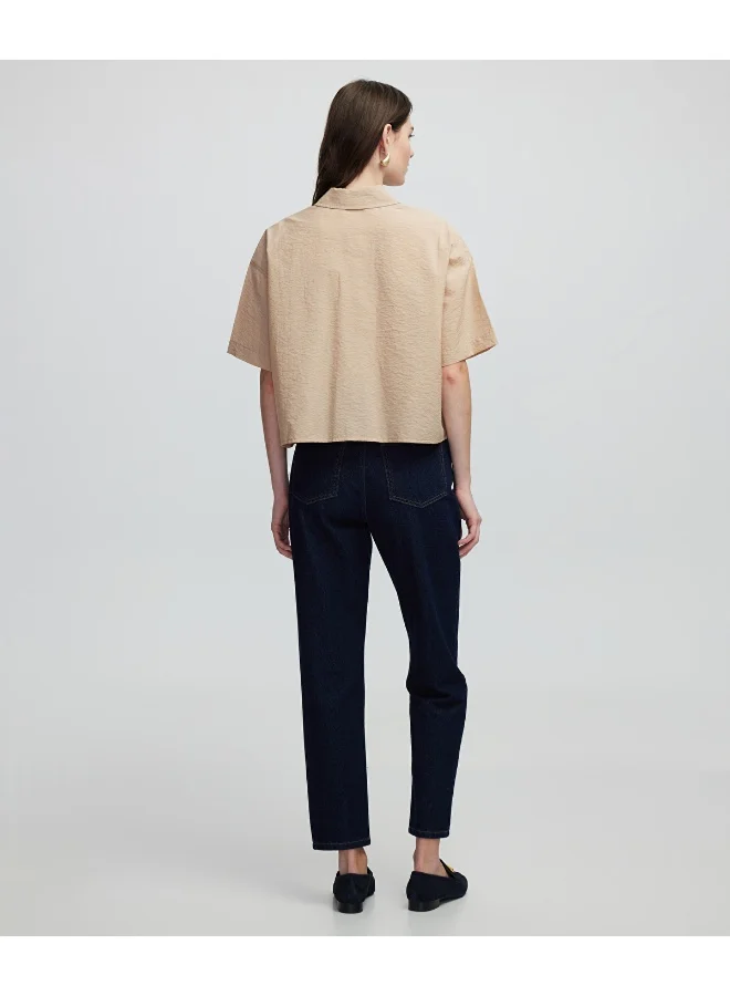 ابيكول قميص مطرز بشعار مونوغرام