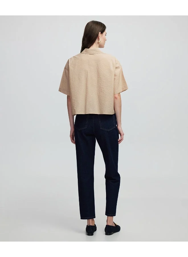 ابيكول قميص مطرز بشعار مونوغرام