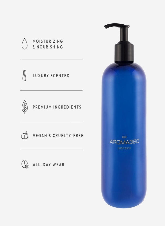 Aroma360 | Blue Body Wash | Nourishing and Revitalizing Body Wash for All Skin Types | Hyaluronic Acid, Pro-Vitamin B5 and Beet Root Extract | 16 oz - Image 2