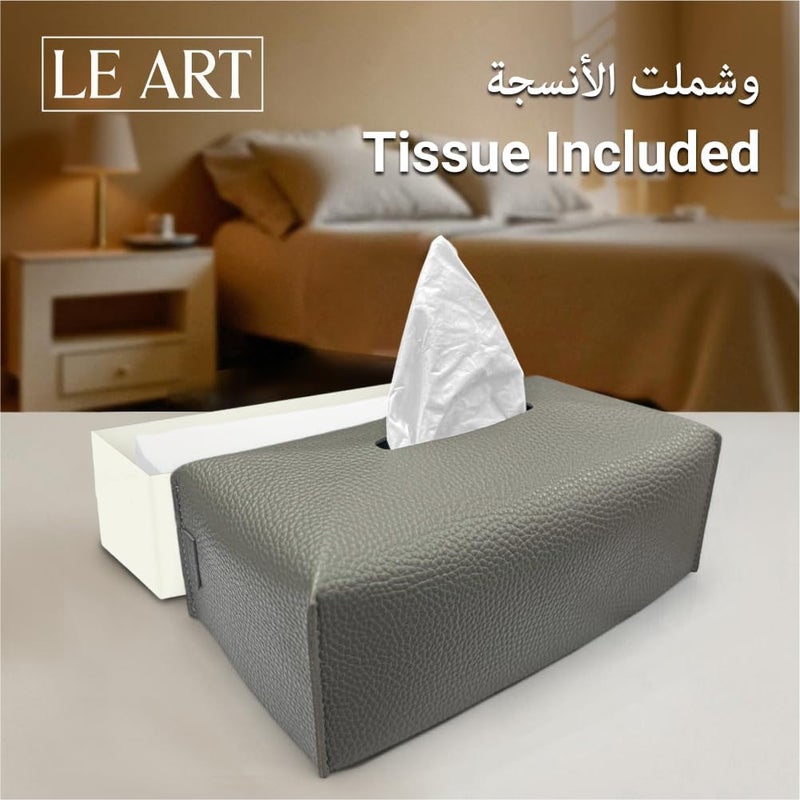 لي آرت LEART غطاء علبة المناديل الجلدي – حامل علبة مناديل أنيق للمكتب والسيارة والفندق وديكور المنزل | غرفة ��لمعيشة وغرفة النوم والحمام | حامل المناديل الوجهية، حامل علبة المناديل للسيارة (حديدي) - Image 4
