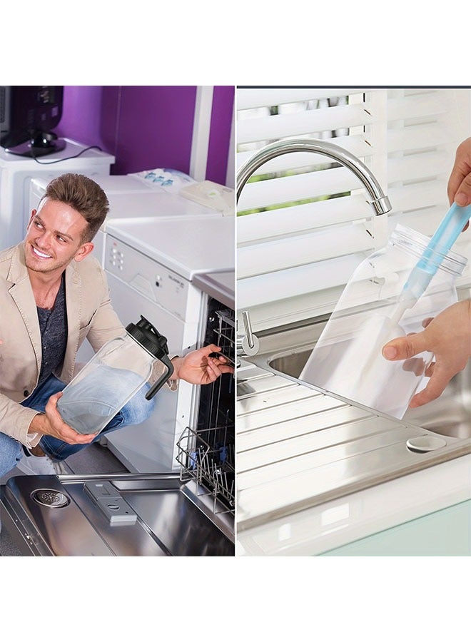 HOMESTAR 64oz Sun Tea Glass Jar for Outside, Half Gallon Glass Pitcher with Airtight Lid, Water Jug, Milk Container for Fridge, Heavy Duty Wide Mouth Mason Jar for Iced Tea, Cold Brew Coffee, Drink - Image 3