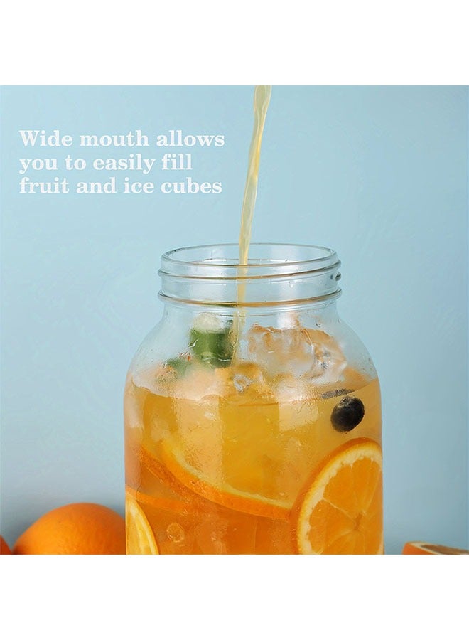 HOMESTAR 64oz Sun Tea Glass Jar for Outside, Half Gallon Glass Pitcher with Airtight Lid, Water Jug, Milk Container for Fridge, Heavy Duty Wide Mouth Mason Jar for Iced Tea, Cold Brew Coffee, Drink - Image 4