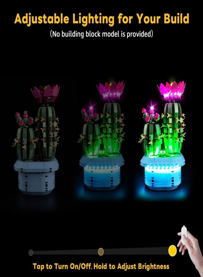 Kyglaring طقم إضاءة Kyglaring متوافق مع مكعبات بناء Lego Flowering Cactus 11509، مزود بتحكم باللمس وإضاءة ملونة، ملحق لمكعبات بناء مجموعة Lego 11509، إضاءة فقط - Image 3