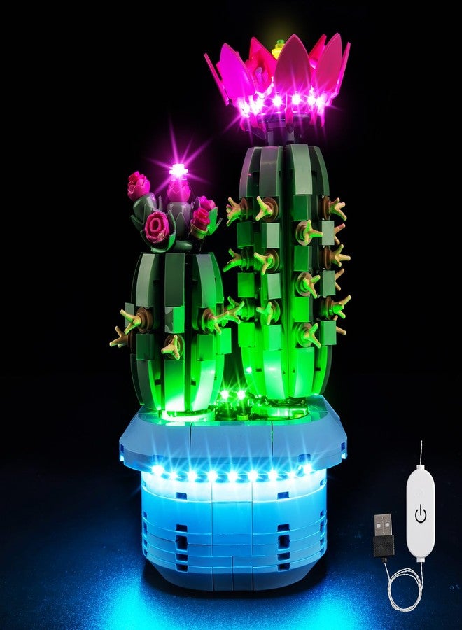 Kyglaring طقم إضاءة Kyglaring متوافق مع مكعبات بناء Lego Flowering Cactus 11509، مزود بتحكم باللمس وإضاءة ملونة، ملحق لمكعبات بناء مجموعة Lego 11509، إضاءة فقط - Image 1