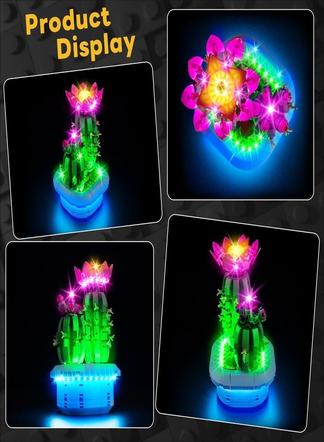Kyglaring طقم إضاءة Kyglaring متوافق مع مكعبات بناء Lego Flowering Cactus 11509، مزود بتحكم باللمس وإضاءة ملونة، ملحق لمكعبات بناء مجموعة Lego 11509، إضاءة فقط - Image 5