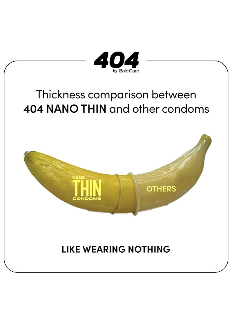 Bold Care Bold Care 404 Super Nano Thin Lubricated Condoms For Men With Disposable Pouches | 50 Microns | 10 Units | Close Fit With A Barely There Feel | Transparent Extra Thin Condom  - Image 2