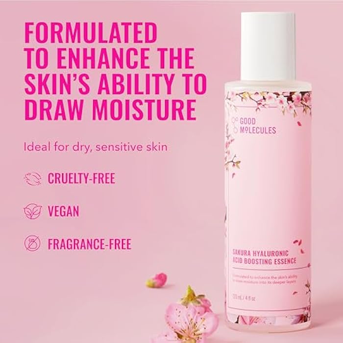 Good Molecules Sakura Hyaluronic Acid Boosting Essence - Ultra Hydrating Facial Moisturizer - Skincare for Hydration, Tightening, Anti Aging, Instant Glow - Skin Care for Face - Image 2