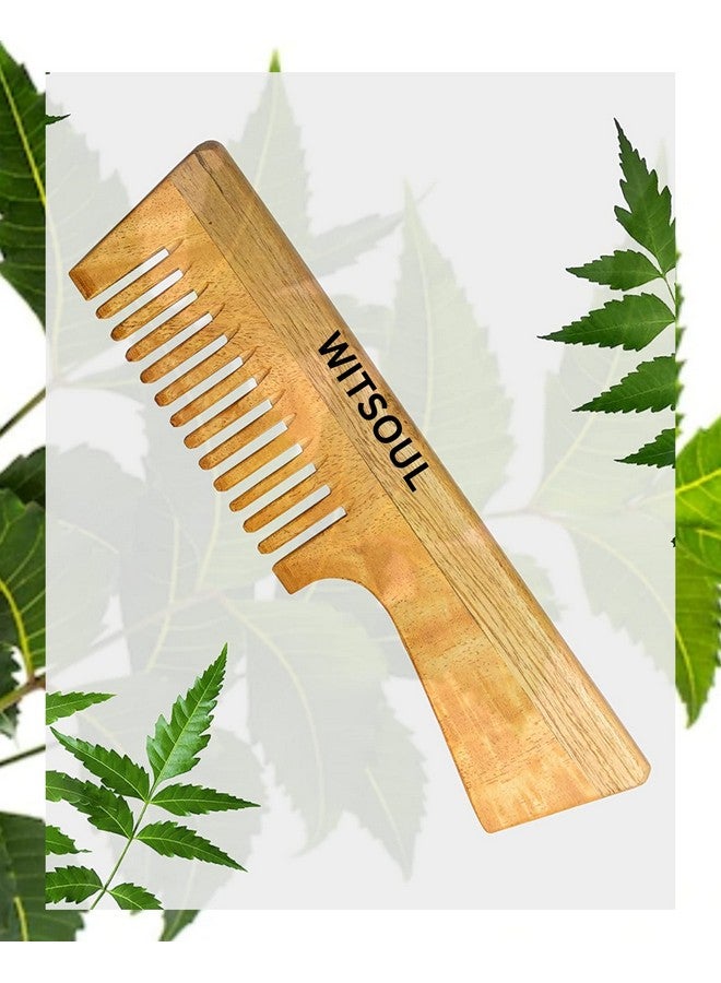 WITSOUL Natural Neem Wood Comb for Hair Growth/Hair fall/Dandruff Control/SET OF 2 - Image 3