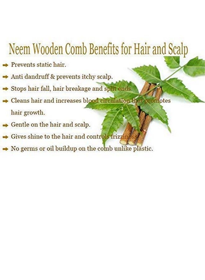 WITSOUL Natural Neem Wood Comb for Hair Growth/Hair fall/Dandruff Control/SET OF 2 - Image 5