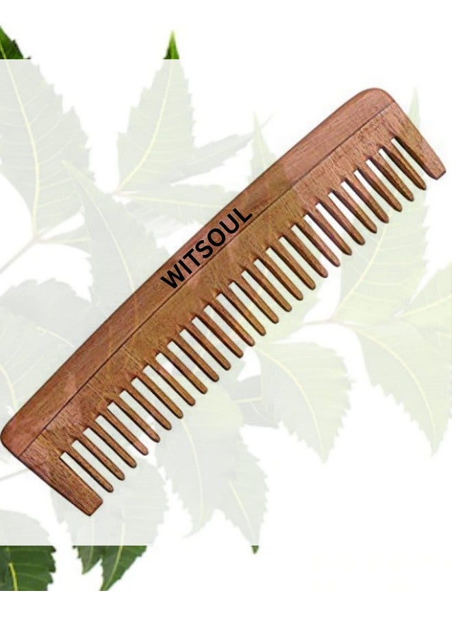 WITSOUL Natural Neem Wood Comb for Hair Growth/Hair fall/Dandruff Control/SET OF 2 - Image 2