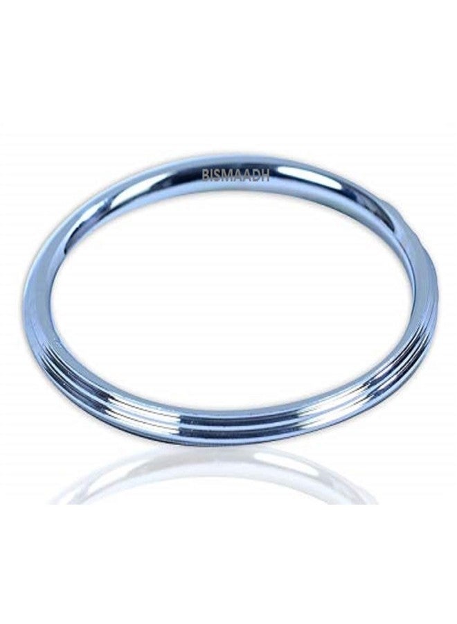 BISMAADH Stainless Steel Line Kada For Men & Women 5mm Thickness, 5.7cm - Image 1