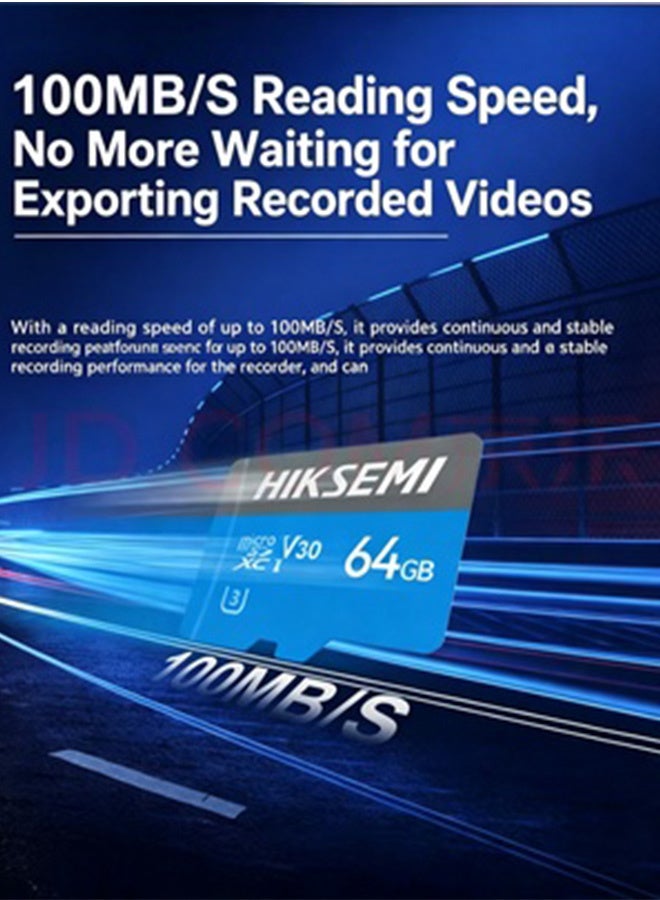 HIKSEMI 64GB Micro SDXC TF Card, V30 U3 Dash Cam Special Memory Card, Max 100MB/s Read Speed, Multi-Resistant Endurance Micro SD Card for Car DVR Vehicle Dash Cameras - Image 4