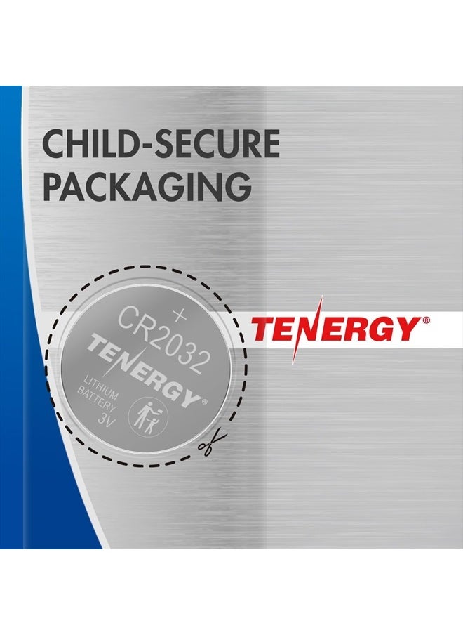 Tenergy - 3V CR2032 Batteries, Lithium Button Coin Cell 2032 Battery, Compatible with AirTags, Key FOBs, Calculators, Coin Counters, Watches, Heart Rate Monitors, Glucometer, and More - 10 Pack - Image 1