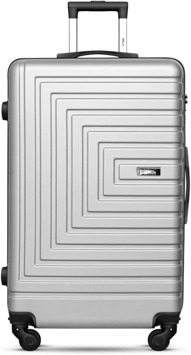 MNUK Pilgrimage Carry-on Luggage | Hardside Soft Handle Trolley with TSA Lock |Double 360° 4 Wheeler (Silver, Carry-On 20 Inch) - Image 1