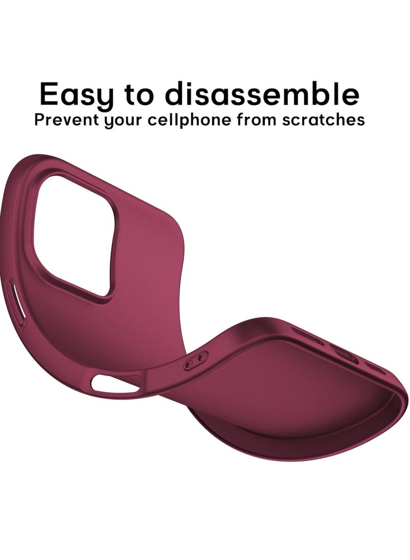 Ultra-Thin Matte Case for iPhone 16 Pro Max – Wine Red with Camera Lens and Screen Protectors - Image 5