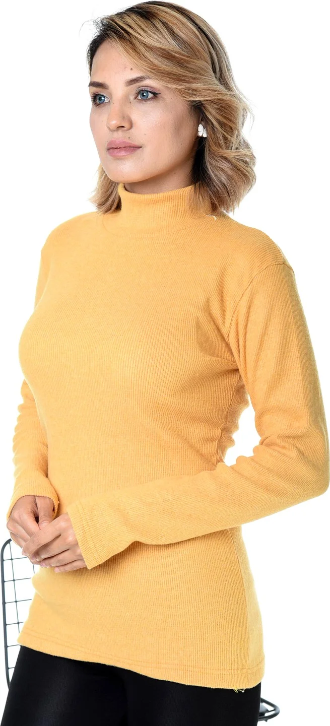 بيليفانتي كولكشن Women's Yellow Half Turtleneck Sweater
