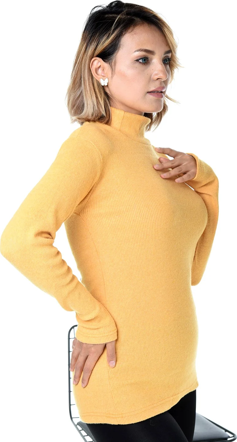 بيليفانتي كولكشن Women's Yellow Half Turtleneck Sweater
