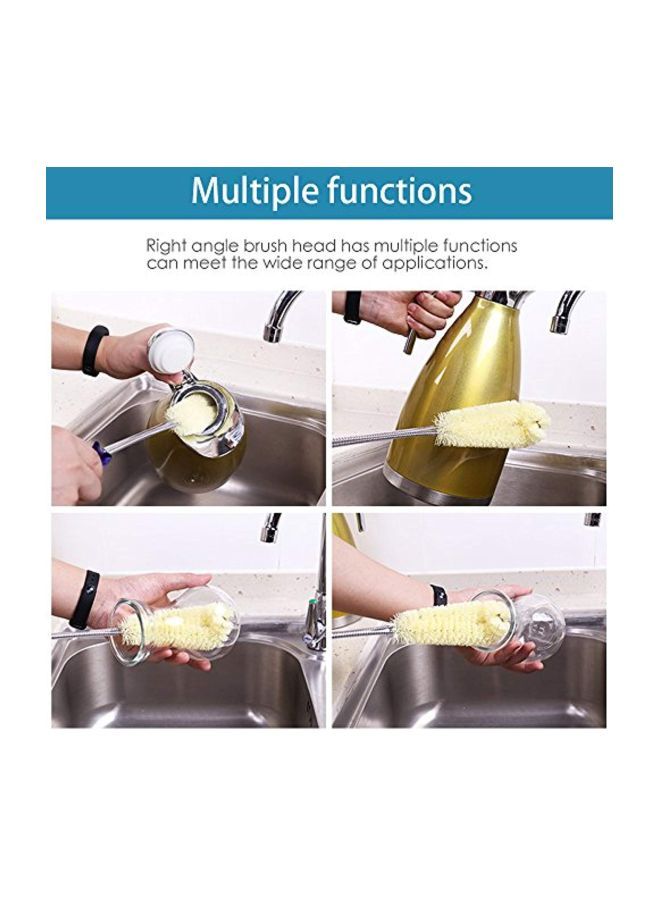 Bottle Cleaning Brush Blue/Silver/Yellow 17x2.5x1.8inch  - Image 4