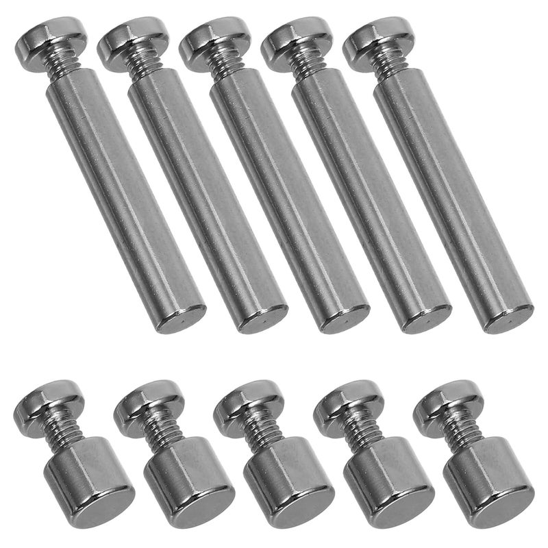 Healeved 5 Sets Metal Picture Frame Standoff Screws 6x30mm M4 Nickel-Plated Advertising Sign Holder Mounting Hardware for Wall Hanging Displays - Image 1