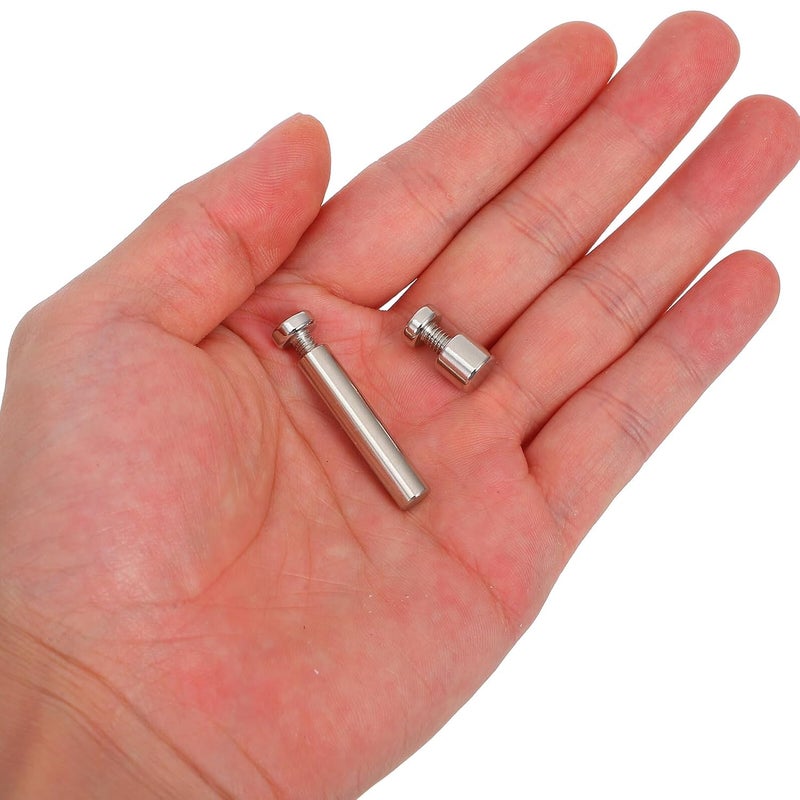 Healeved 5 Sets Metal Picture Frame Standoff Screws 6x30mm M4 Nickel-Plated Advertising Sign Holder Mounting Hardware for Wall Hanging Displays - Image 3