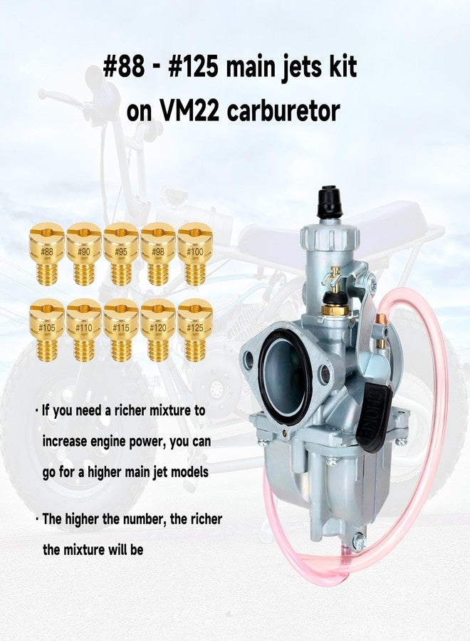 FVRITO Upgrade VM22 Carburetor Kit for Predator 212 196cc 224cc Non Hemi Coleman Mini Bike CT200U BT200X B200R KT196 Go Kart Baja Massimo MB200 GX160 GX200 Clone Engine Performance Parts w/Main Jets - Image 5
