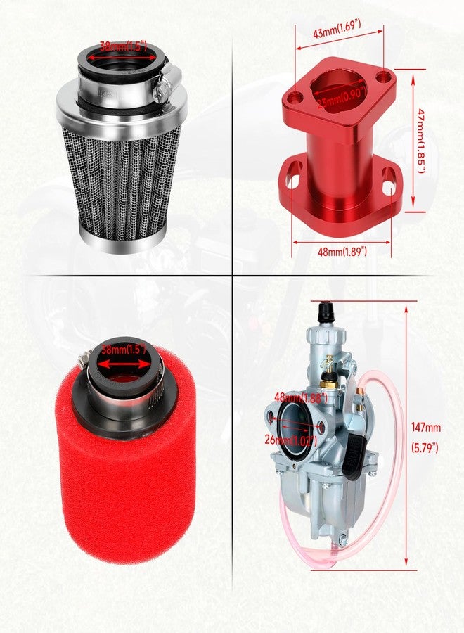FVRITO Upgrade VM22 Carburetor Kit for Predator 212 196cc 224cc Non Hemi Coleman Mini Bike CT200U BT200X B200R KT196 Go Kart Baja Massimo MB200 GX160 GX200 Clone Engine Performance Parts w/Main Jets - Image 3