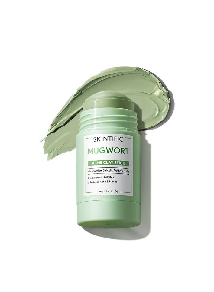 SKINTIFIC Skintific Skincare Collection: Mugwort Acne Clay Mask Stick + Alaska Volcano Reduce Blackheads Deep Pores Cleansing Clay Mask Stick 40G  - Image 2
