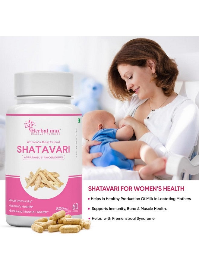 Herbal Max كبسولات شاتافاري العضوية من هيربال ماكس | مكمل توازن هرموني | يساعد في الرضاعة | - 60 كبسولة - Image 3