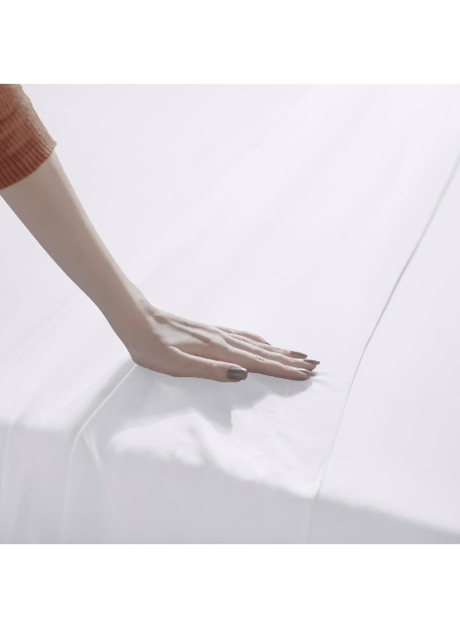 Utopia Bedding Deep Pocket Queen Sheet Set  Fits Mattresses Up to 21 inches  Cooling Soft  Breathable  OekoTEX 4 Piece Bed Sheets White - Image 5