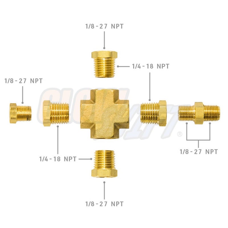 GLOWSHIFT 1/8-27 NPT T-Fitting Sensor Thread Adapter for Pressure & Temperature Gauge Sensors Sending Units - Image 4
