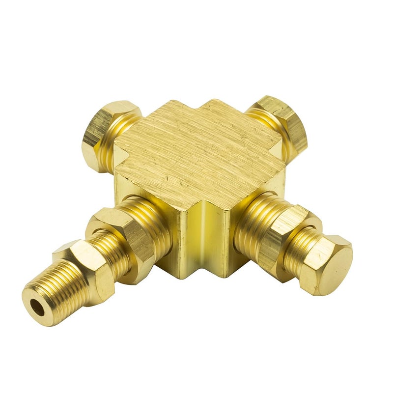 GLOWSHIFT 1/8-27 NPT T-Fitting Sensor Thread Adapter for Pressure & Temperature Gauge Sensors Sending Units - Image 1