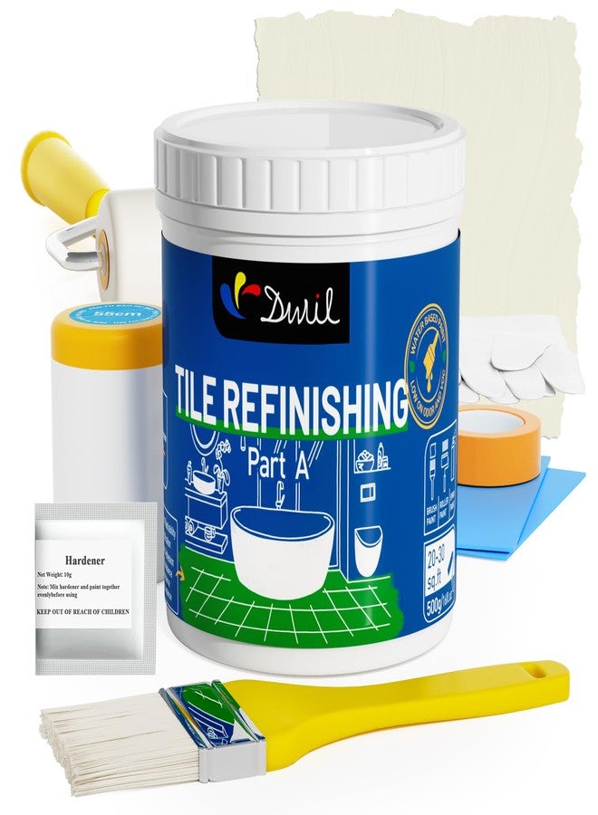 DWIL Tub Paint, Tub and Tile Refinishing Kit with Tools, White Bathtub Paint Water Based &Low Odor, Easy to Use for Sink Bathroom Shower, Vanilla White, 25-30sq.ft - Image 1