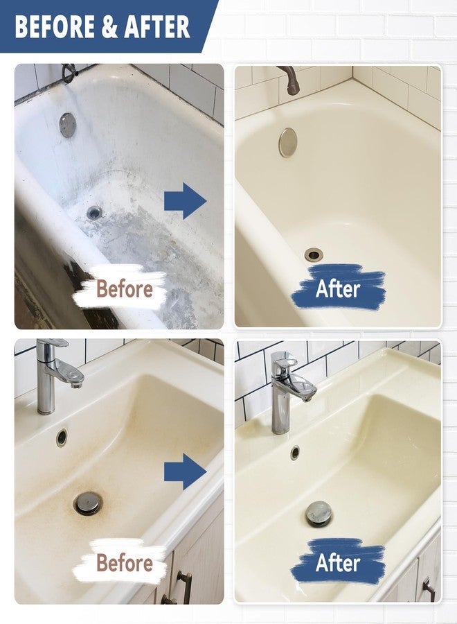 DWIL Tub Paint, Tub and Tile Refinishing Kit with Tools, White Bathtub Paint Water Based &Low Odor, Easy to Use for Sink Bathroom Shower, Vanilla White, 25-30sq.ft - Image 3