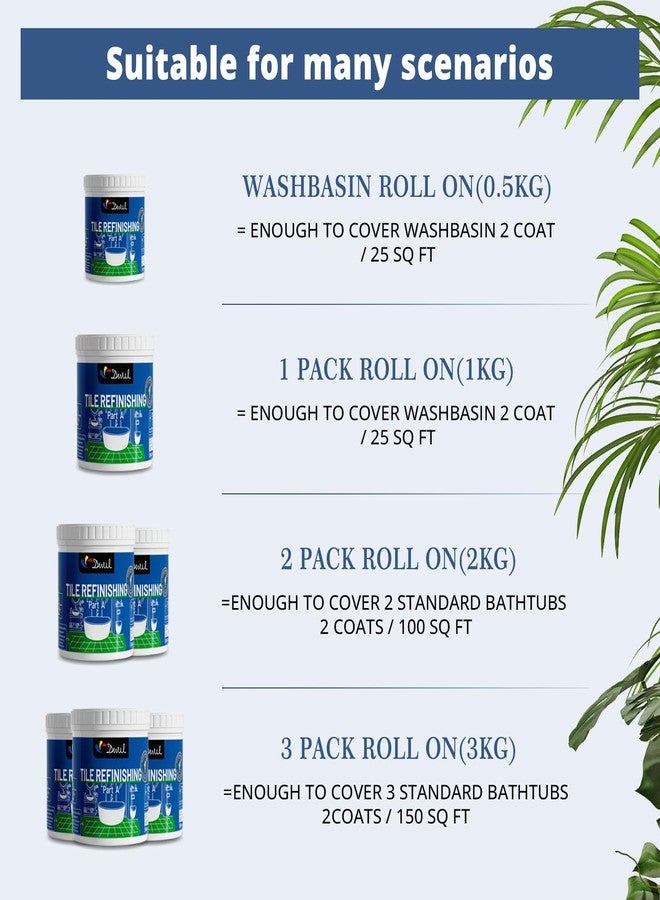 DWIL Tub Paint, Tub and Tile Refinishing Kit with Tools, White Bathtub Paint Water Based &Low Odor, Easy to Use for Sink Bathroom Shower, Vanilla White, 25-30sq.ft - Image 5