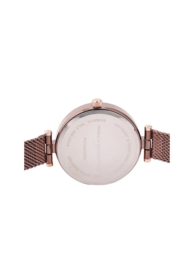 French Connection 34mm Women's Quartz Watch with Brown Dial