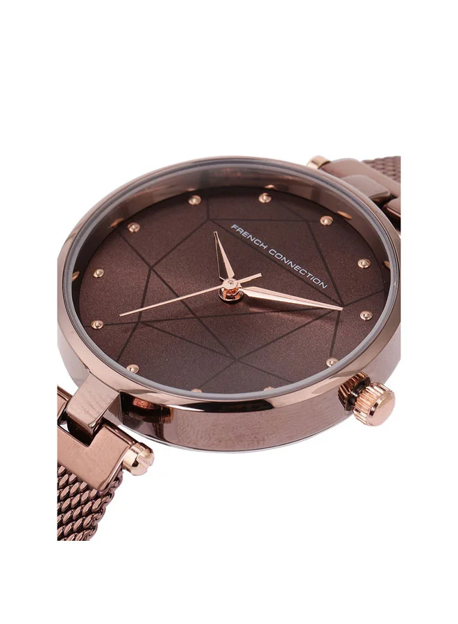 French Connection 34mm Women's Quartz Watch with Brown Dial