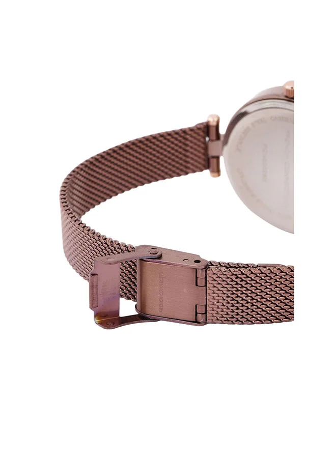 French Connection 34mm Women's Quartz Watch with Brown Dial