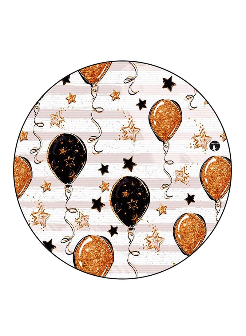 RKN Balloons Printed Mouse Pad  Round  Multicolour