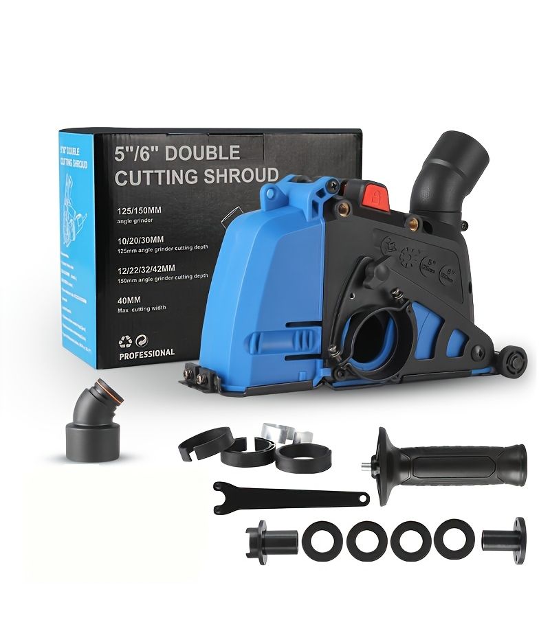 5 Inch 125mm Cutting Dust Shroud Black Blue For Wall Chaser Safe Dustless - Image 1