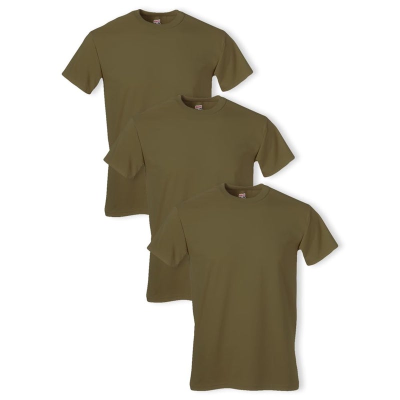 Soffe Men's 3 Pack - 100% Cotton Military Tee, Tan, Medium - Image 1