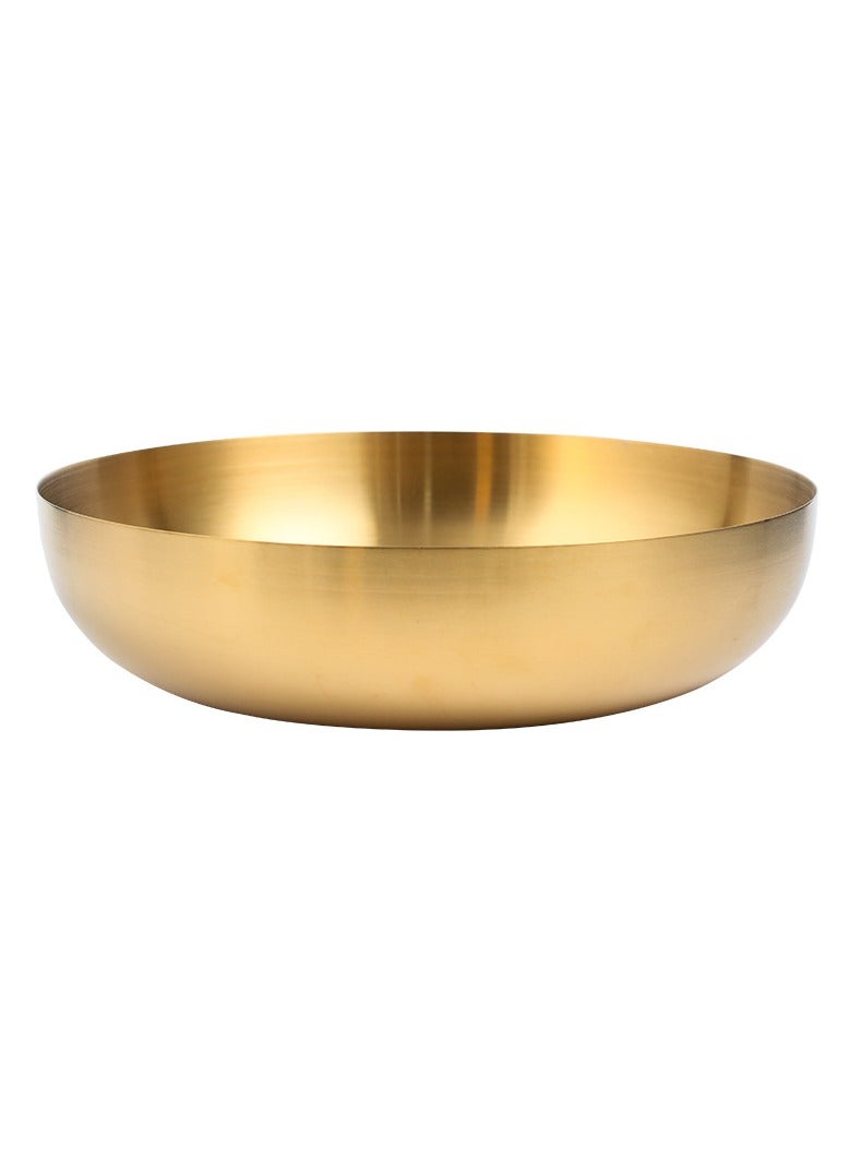 Mixing Bowl, Salad Bowl Thickened Multi Functional Easy Cleaning Golden for Noodle for Restaurant for Kitchen 24CM - Image 1