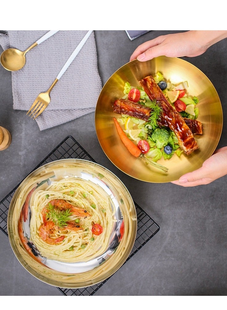 Mixing Bowl, Salad Bowl Thickened Multi Functional Easy Cleaning Golden for Noodle for Restaurant for Kitchen 24CM - Image 5